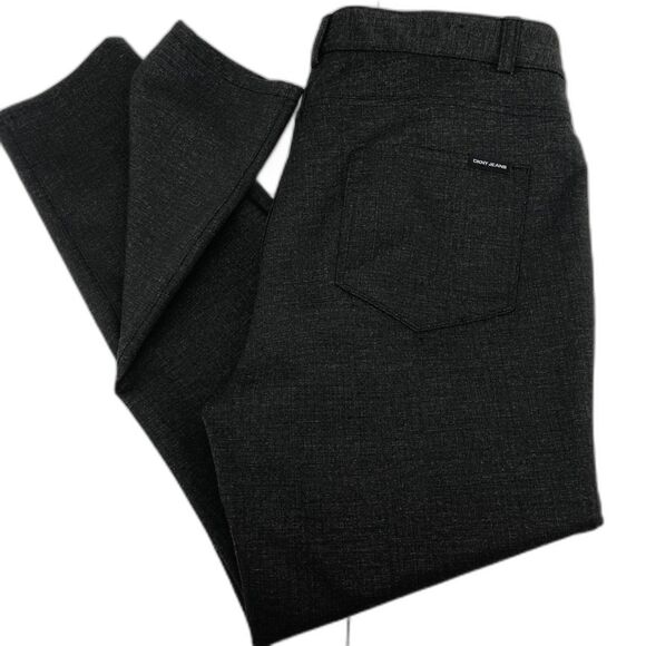 DKNY JEANS Straight Leg Pants Charcoal Gray Large Business Casual Stretch L - Picture 2 of 11